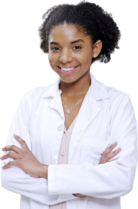 Pharmacist at her counter